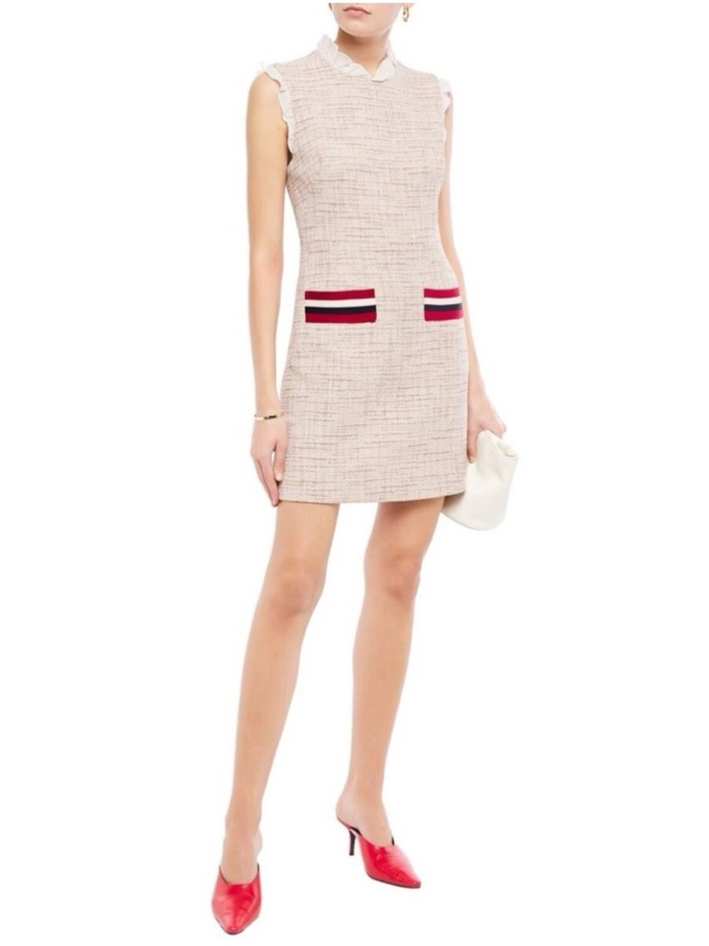 Sandro Morgan Ruffled Tweed Mini Dress size FR 36/US 4 - Picture 1 of 9